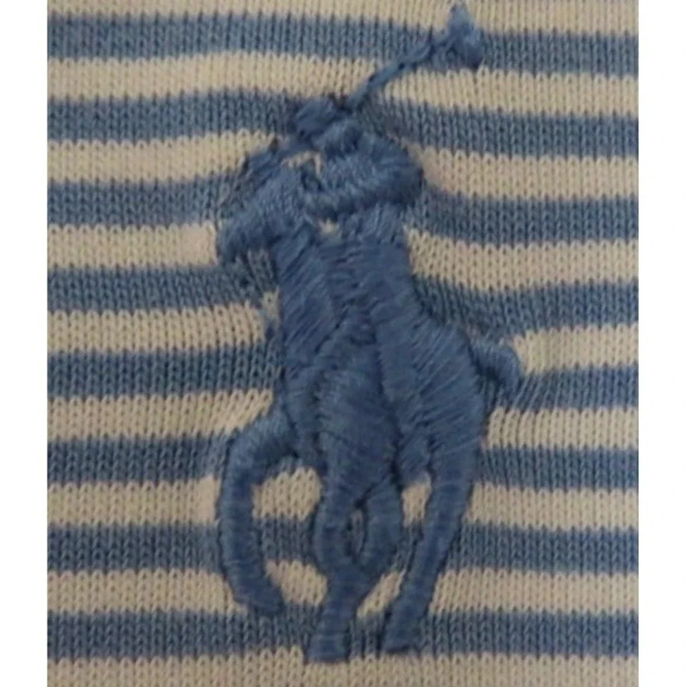 Polo Golf Ralph Lauren Shirt Men XL Blue White Striped Performance Pique S/S Top